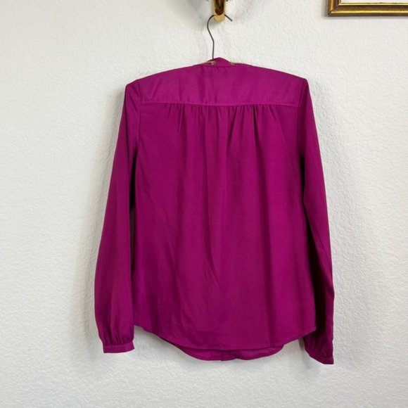 MK Michael Kors Michl Chain Tie Fuchsia Blouse - Picture 6 of 10